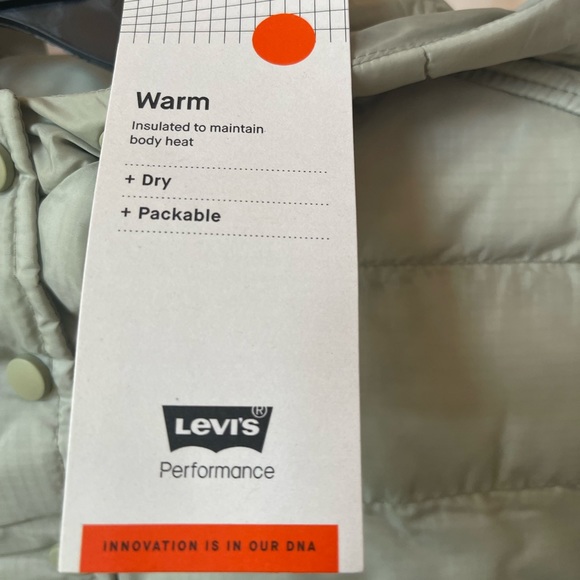 Levi’s NWT Sz Med Edie packable jacket; lightweight, synthetic down puffer - Picture 6 of 14